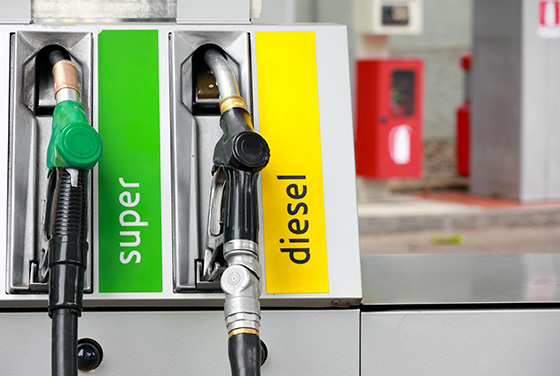 Nahaufnahme einer Tankstellen-Zapfsäule